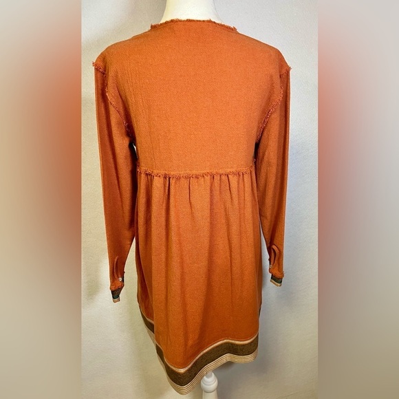 Zara Trafaluc Retro Boho Vibe Tunic Dress With Pockets Burnt Orange
Size Medium - Picture 4 of 7